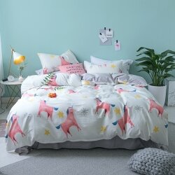 Комплект постельного белья Pink Unicorns (полуторный)